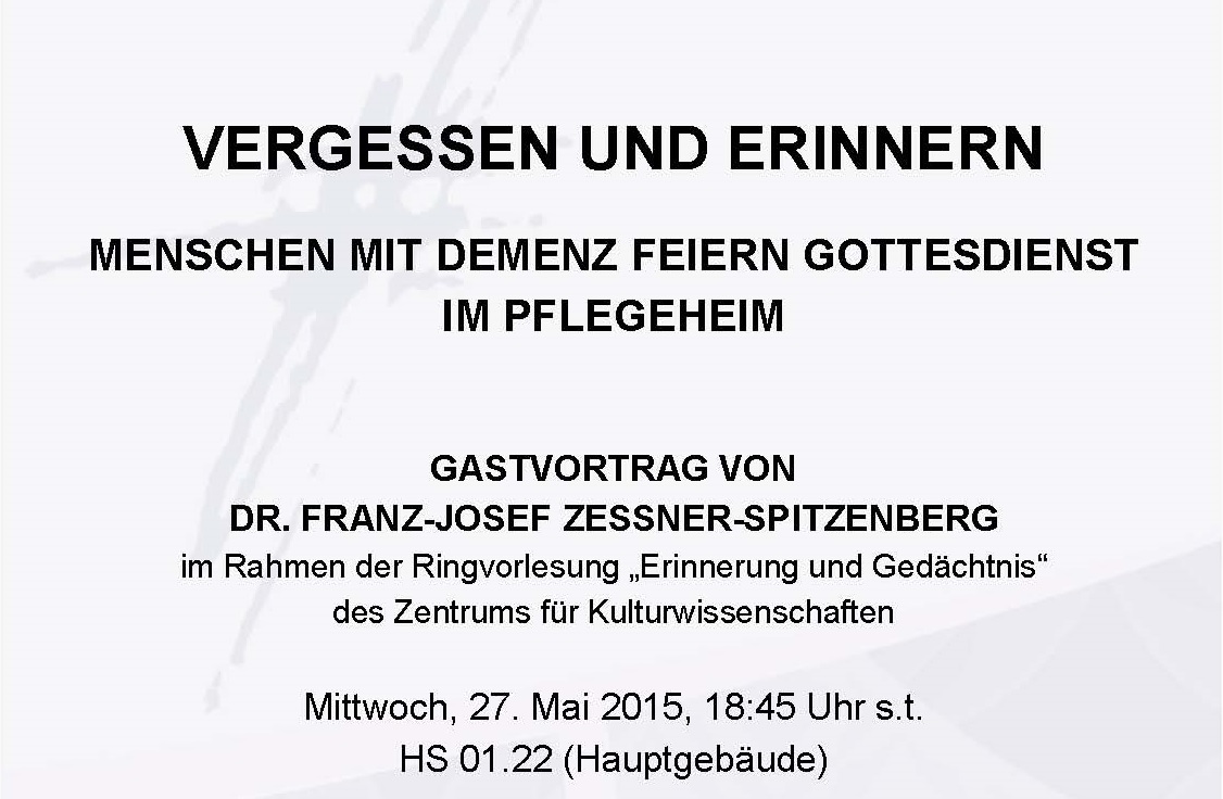 Ringvorlesung Erinnerungen: Gastvortrag von Dr. Franz-Josef